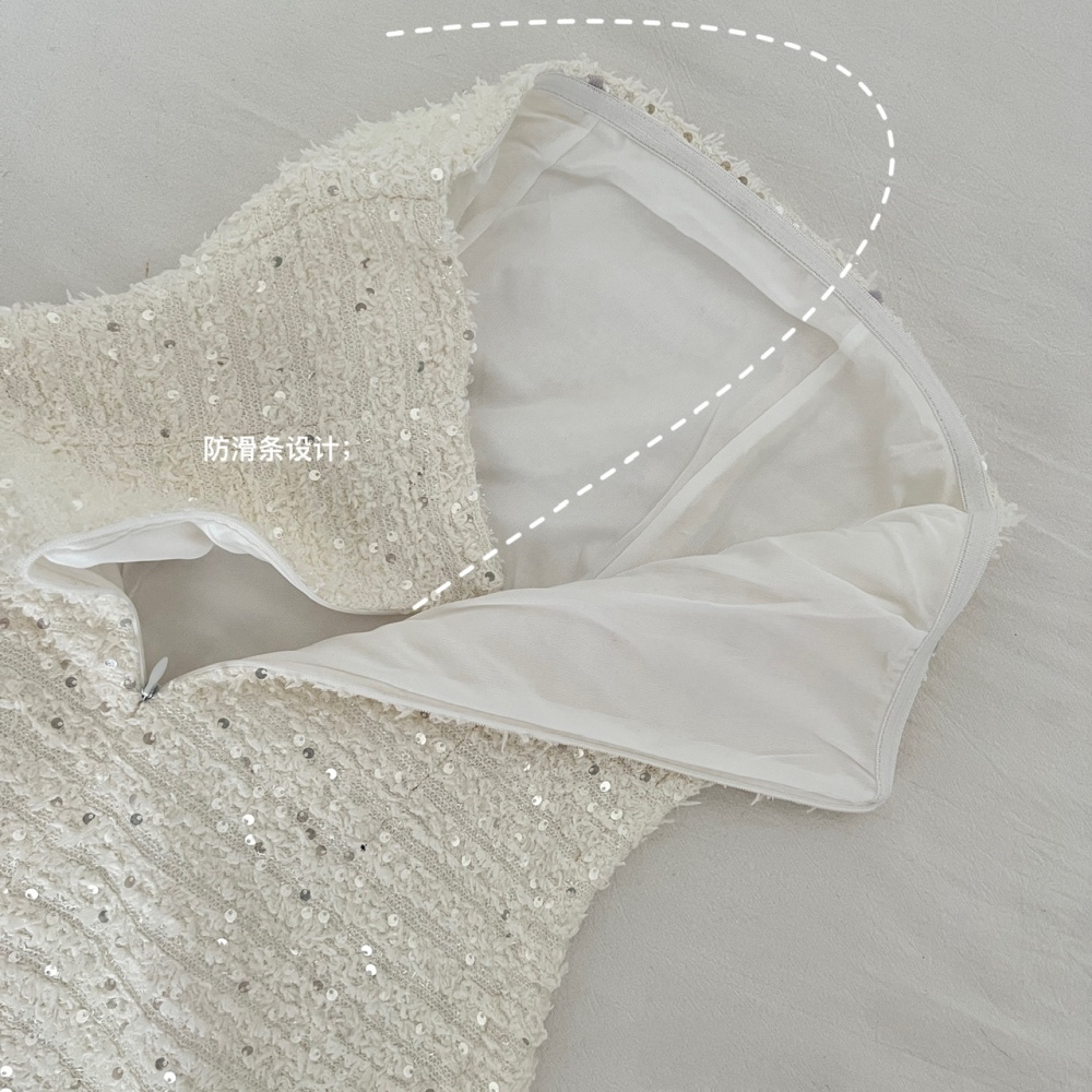 Splice wrapped chest sexy slim package hip dress