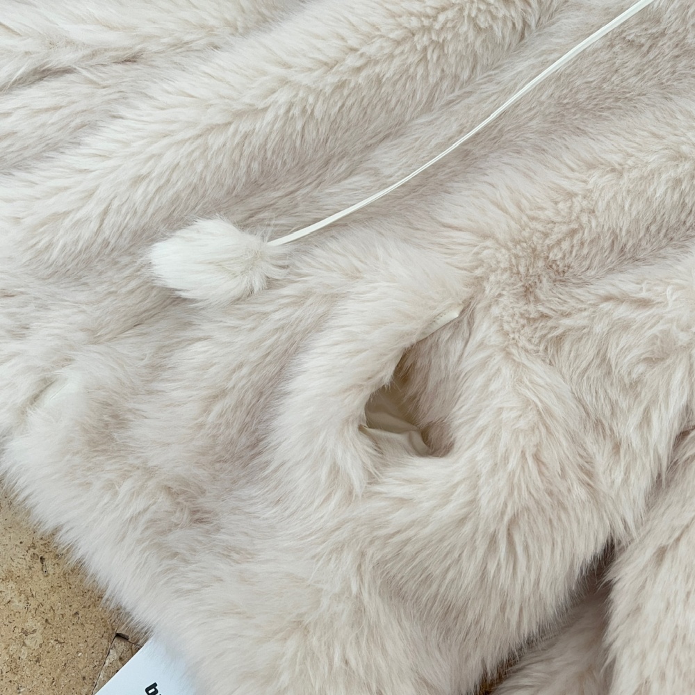 Small hairball clip cotton coat plush hooded fur coat