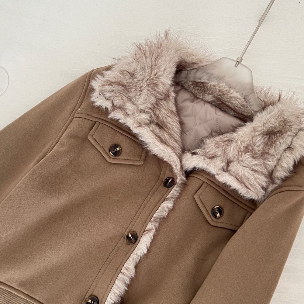 Thick plus velvet coat winter tops for women