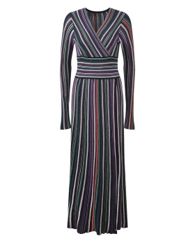 Temperament knitted slim V-neck dress