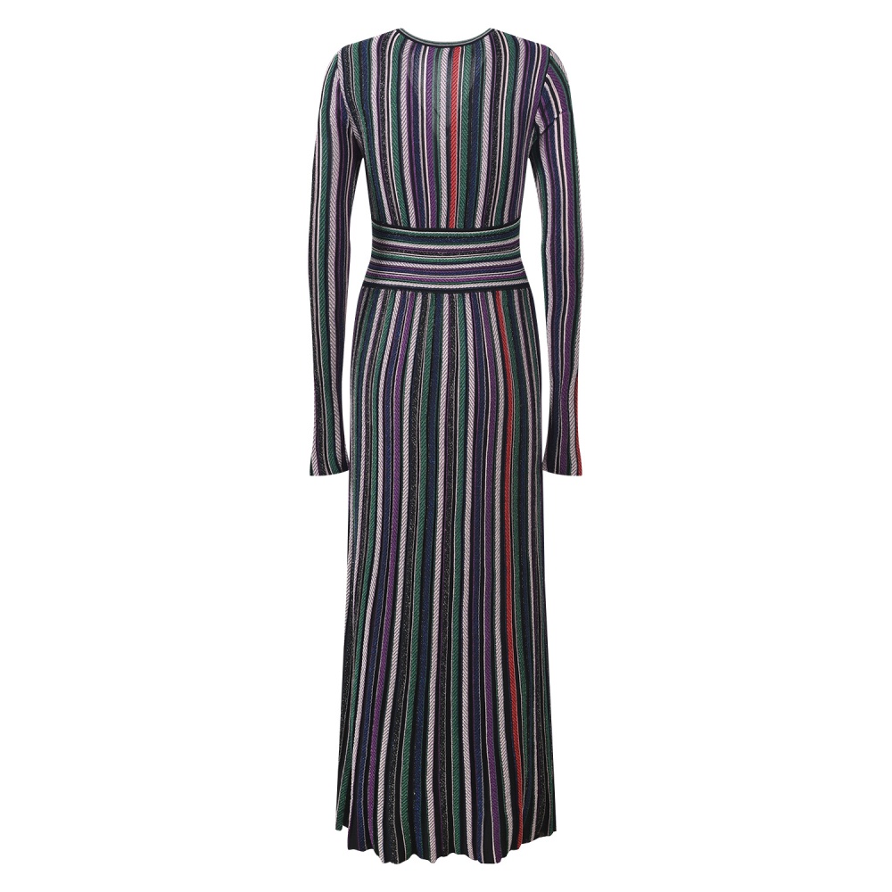 Temperament knitted slim V-neck dress