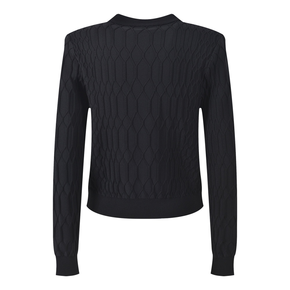 Metal buckles fake pocket cardigan fashion coat