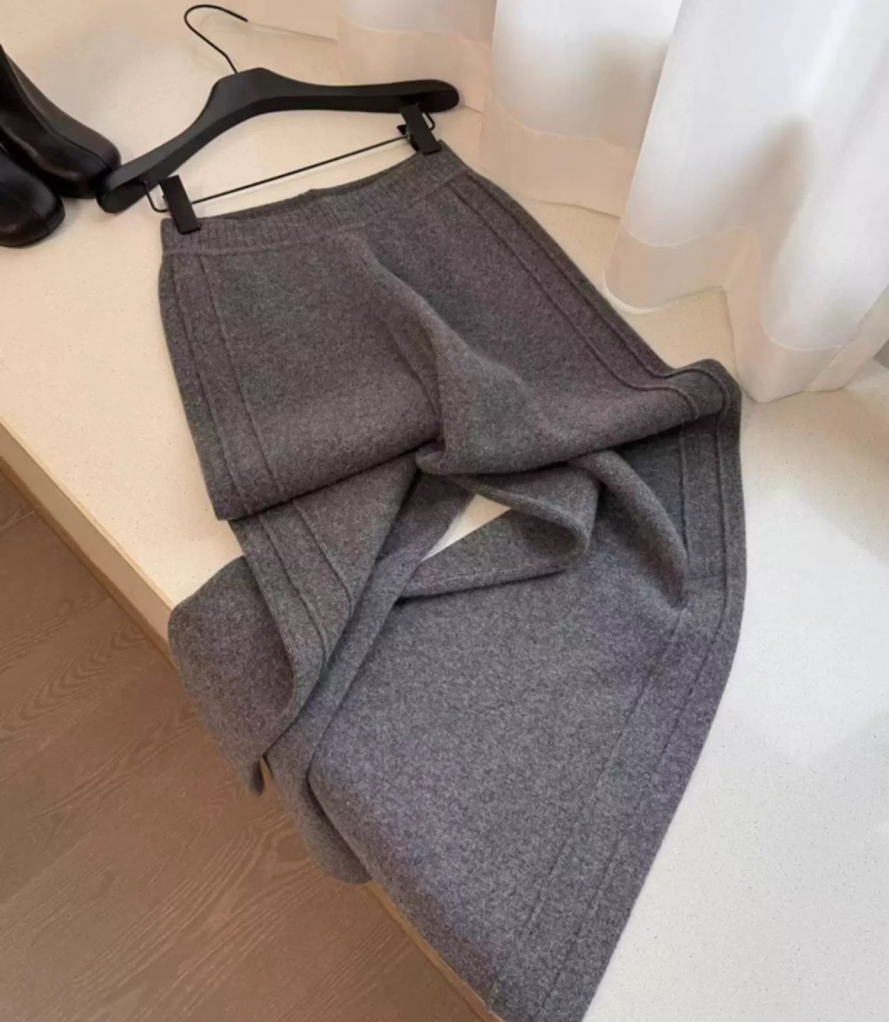 High waist knitted wide leg pants