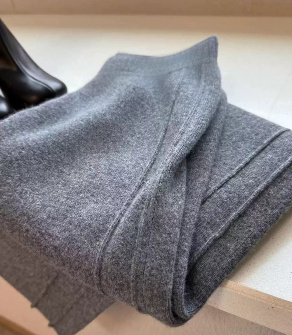 High waist knitted wide leg pants