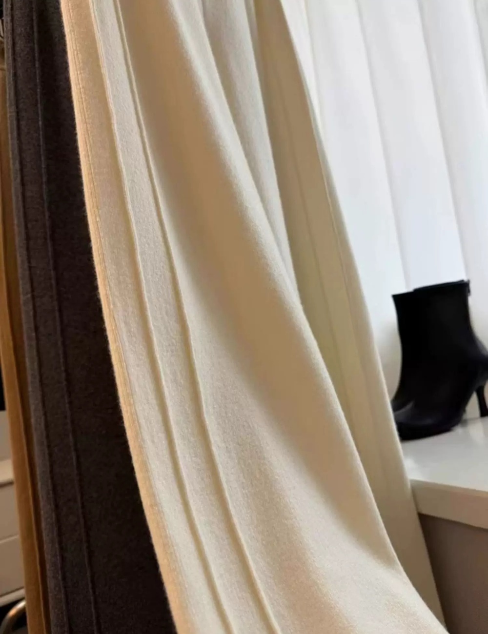 High waist knitted wide leg pants