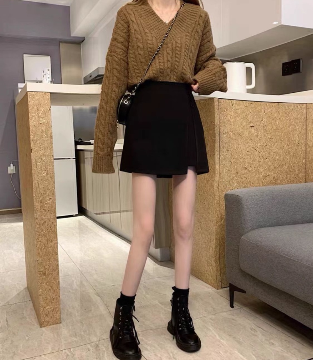 Package hip skirt woolen short skirt for women