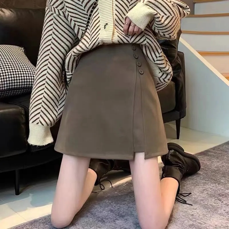 Package hip skirt woolen short skirt for women