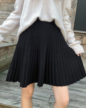 Korean style woolen yarn skirt large yard one step skirt