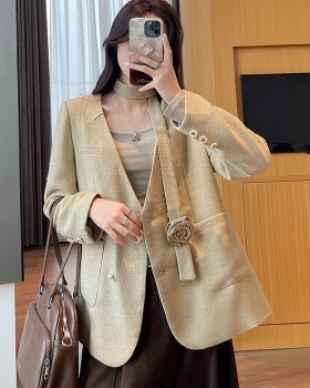 Temperament spring coat elegant flax business suit