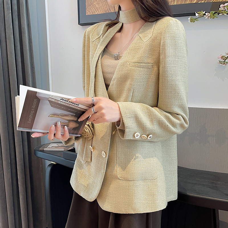Temperament spring coat elegant flax business suit