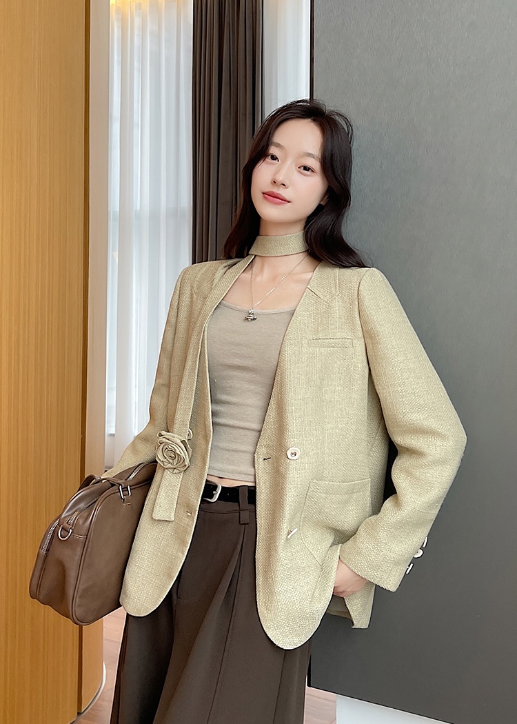 Temperament spring coat elegant flax business suit