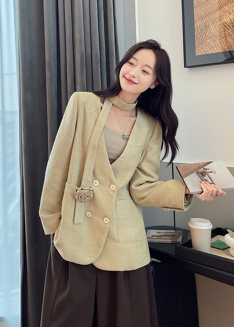 Temperament spring coat elegant flax business suit