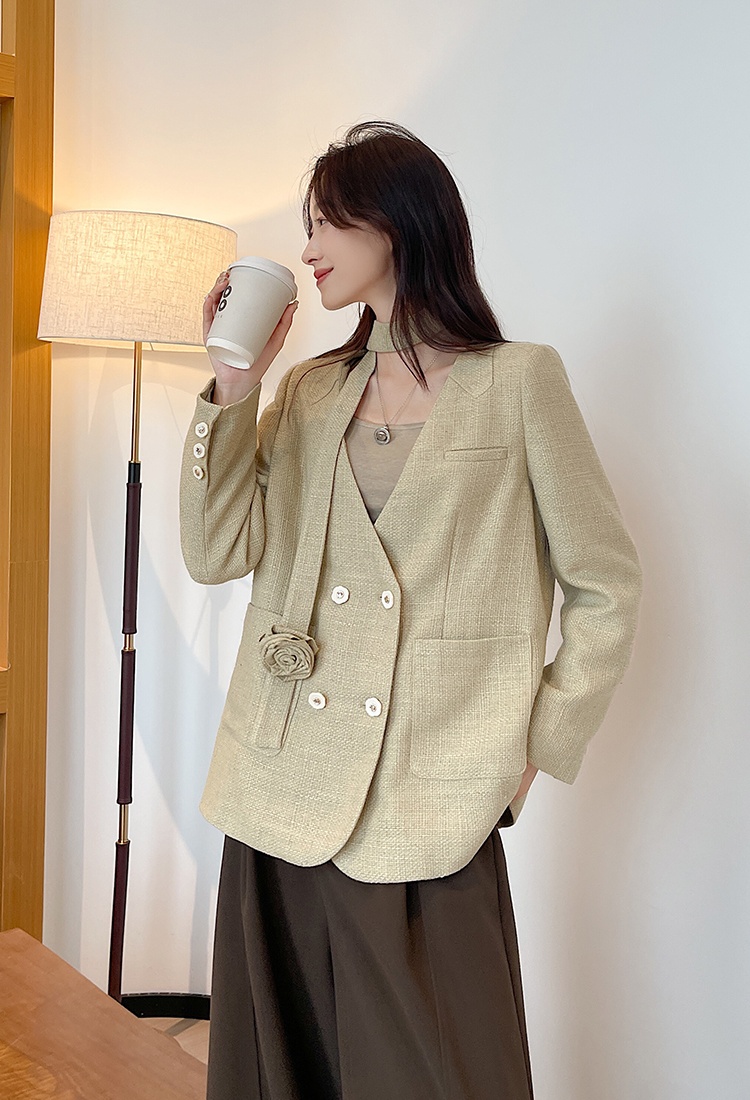 Temperament spring coat elegant flax business suit