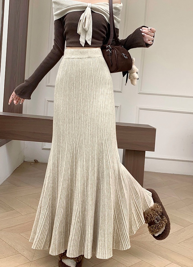 High waist skirt drape long skirt for women