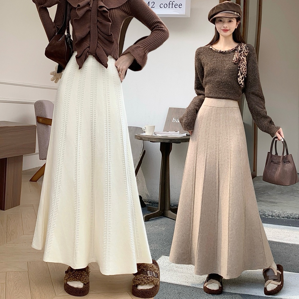 Winter thick long skirt hip skirt for women