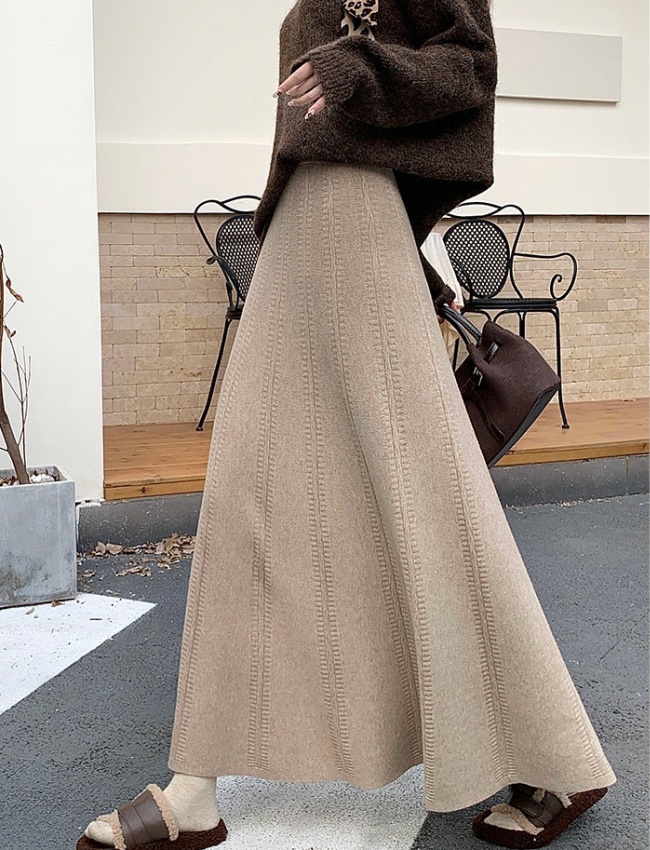 Winter thick long skirt hip skirt for women