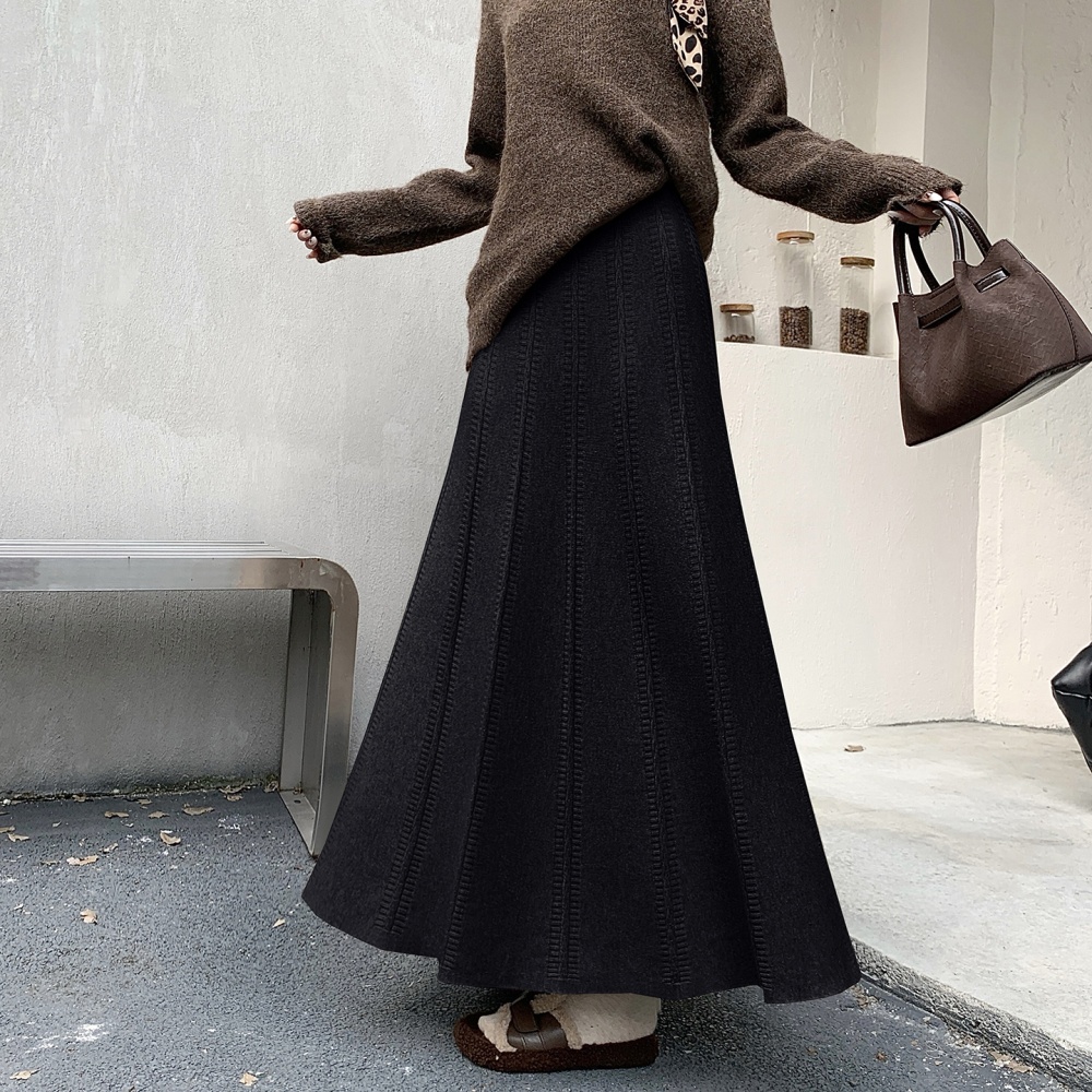 Winter thick long skirt hip skirt for women