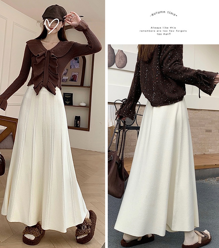 Winter thick long skirt hip skirt for women