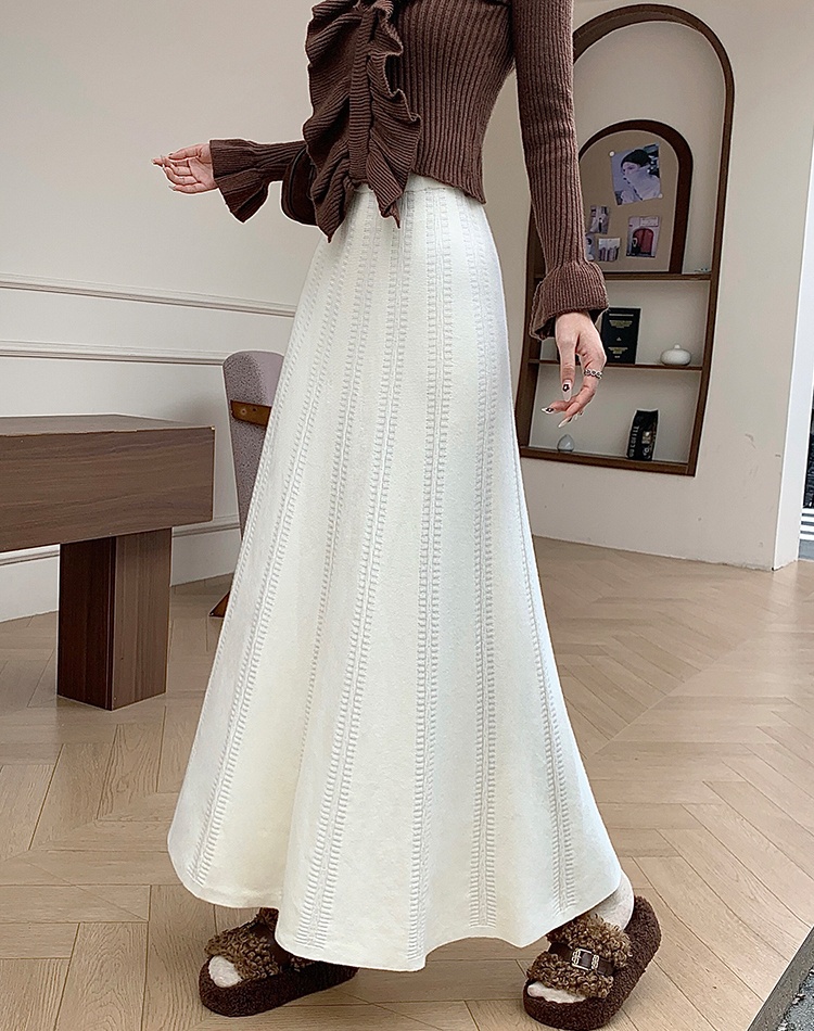 Winter thick long skirt hip skirt for women