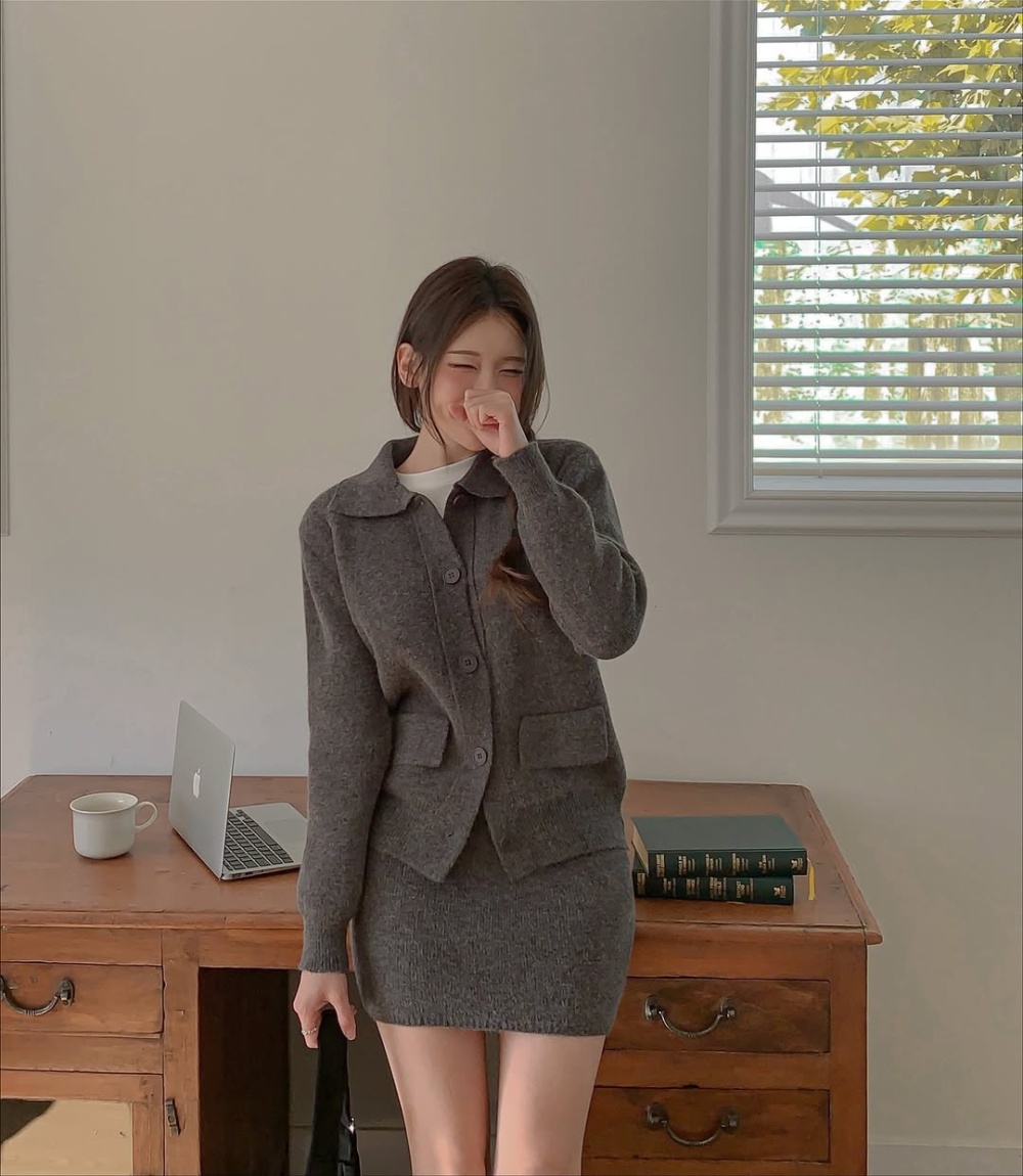 Korean style sweater temperament shirt 2pcs set