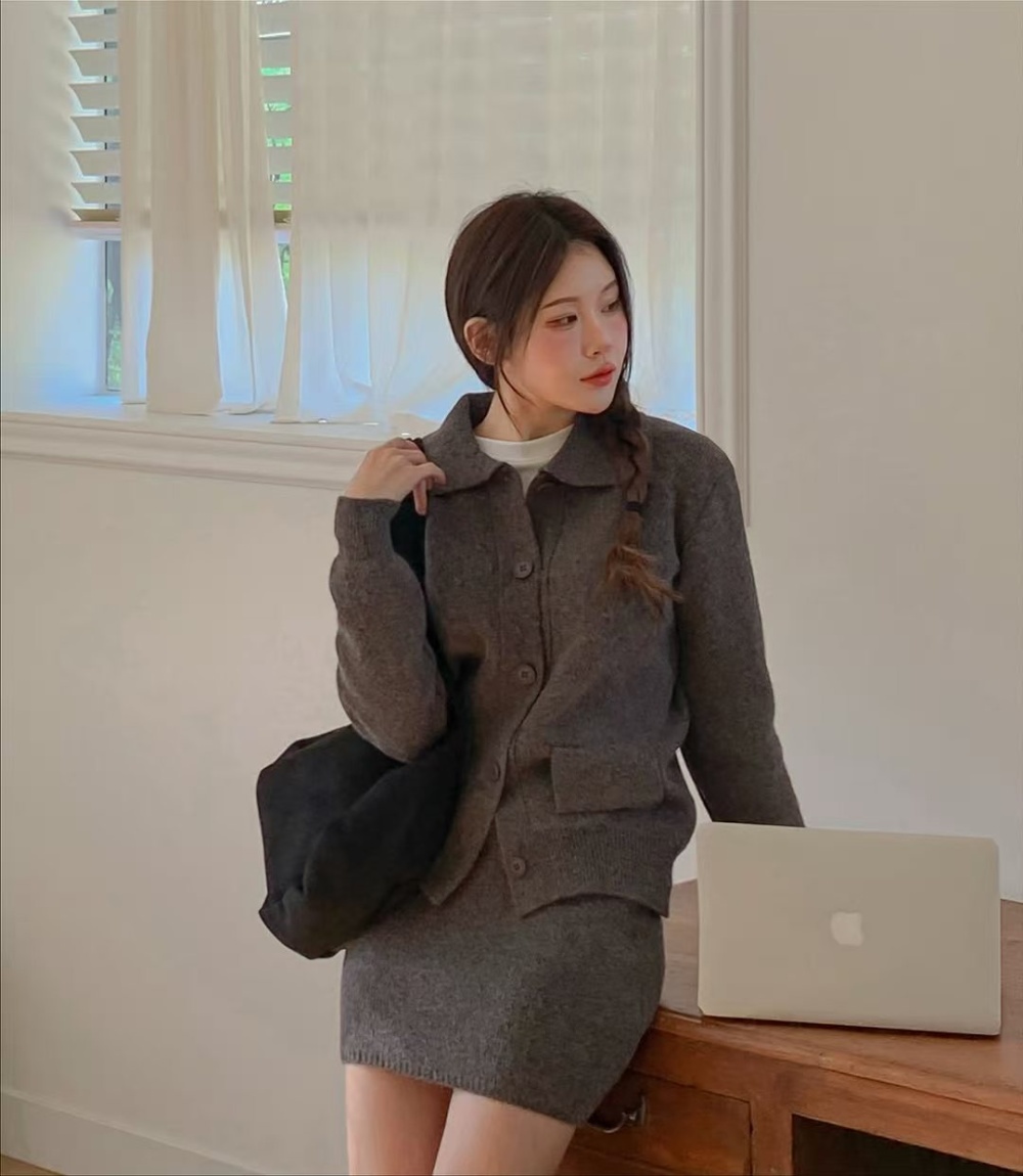 Korean style sweater temperament shirt 2pcs set