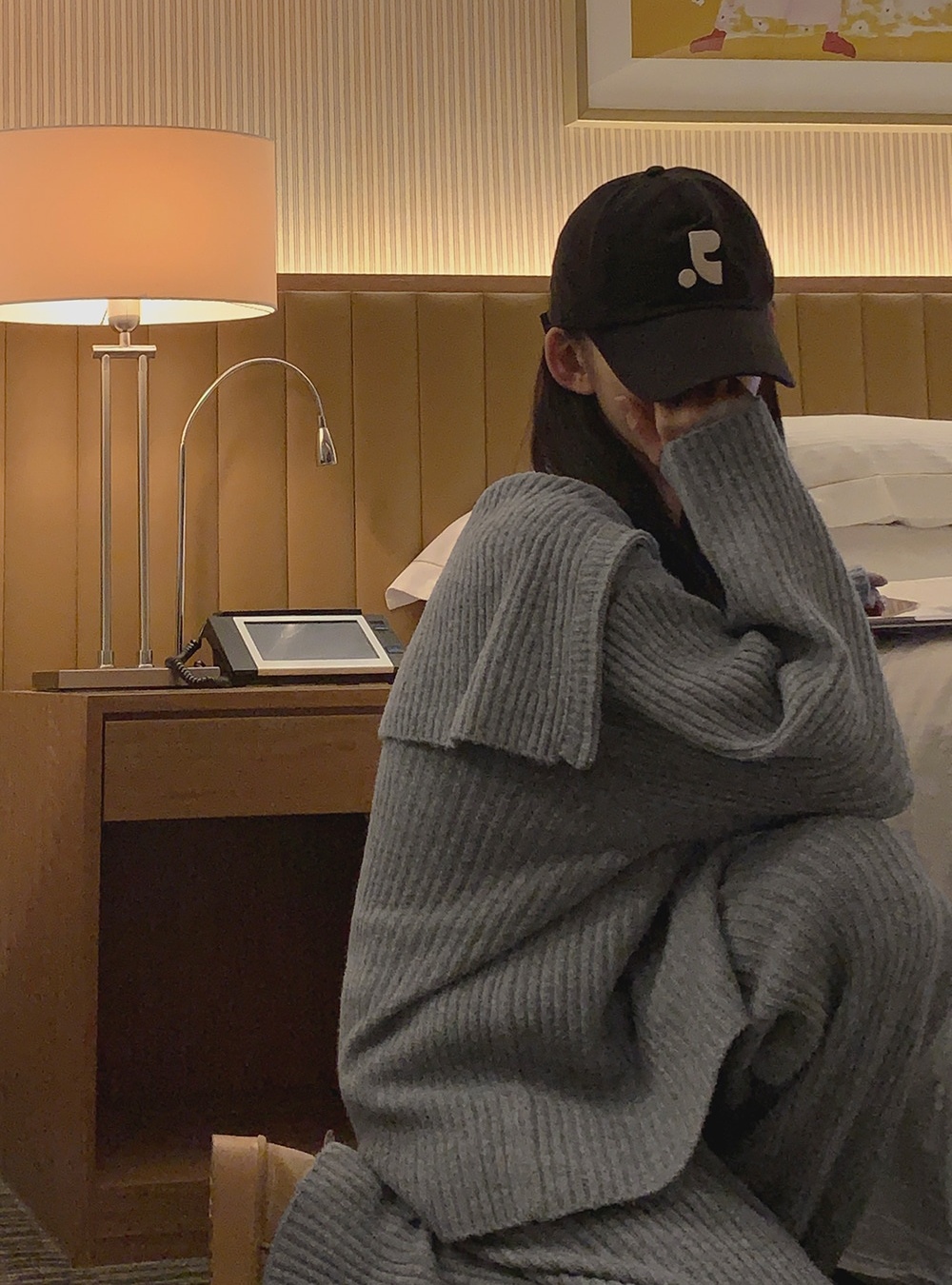 Lapel knitted sweater Casual wide leg pants 2pcs set