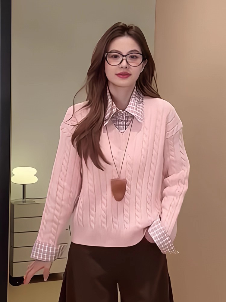 Korean style tops autumn and winter shirt for women