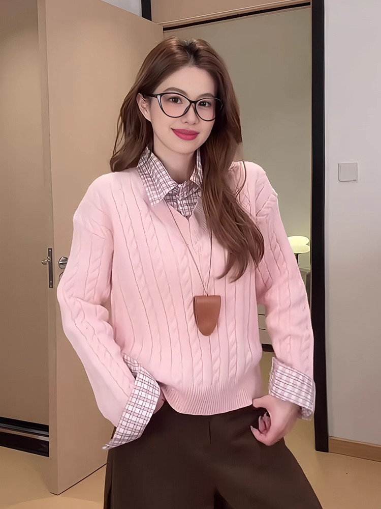 Korean style tops autumn and winter shirt for women