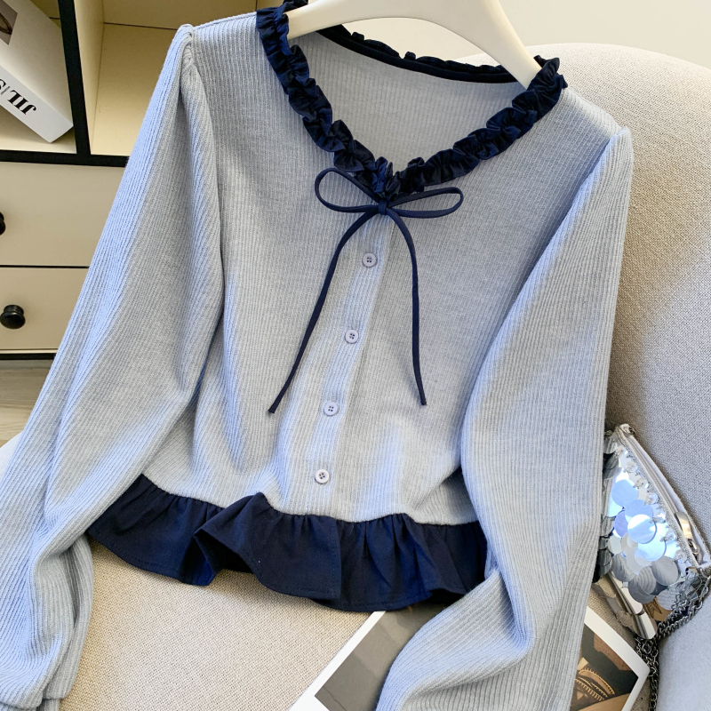 Show young college style niche long sleeve shirt for women