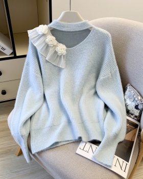 Hollow stereoscopic France style niche sweater