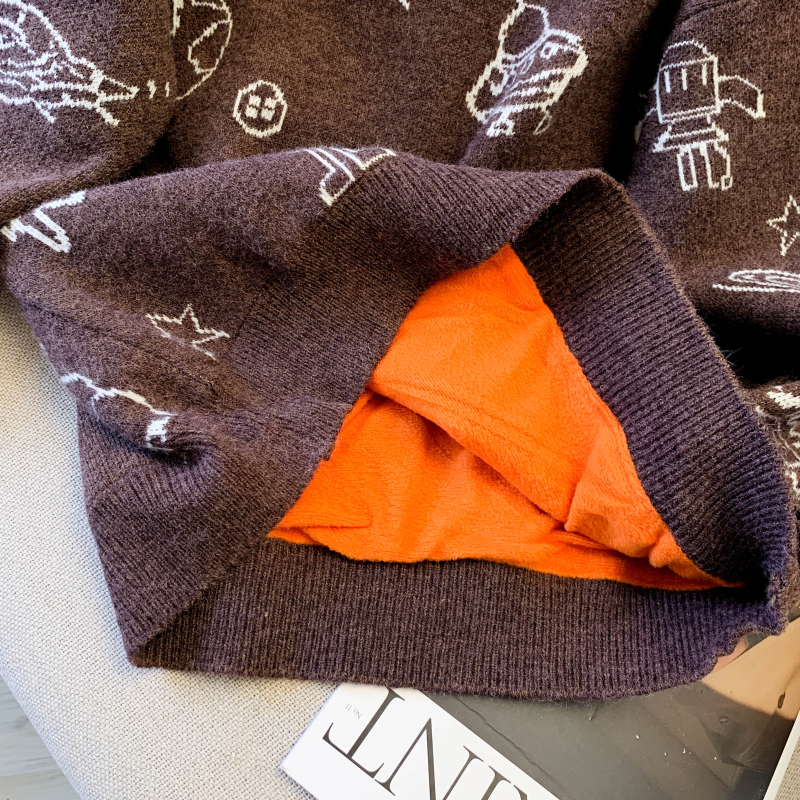 Plus velvet bottoming shirt loose sweater for women