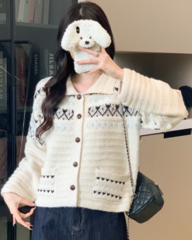 Pocket decoration sweater cardigan for women