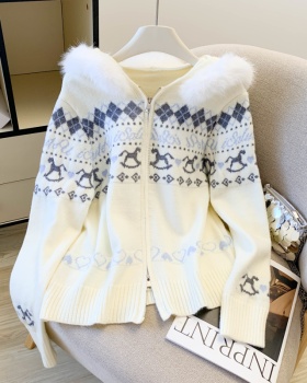 American style retro coat jacquard tops for women