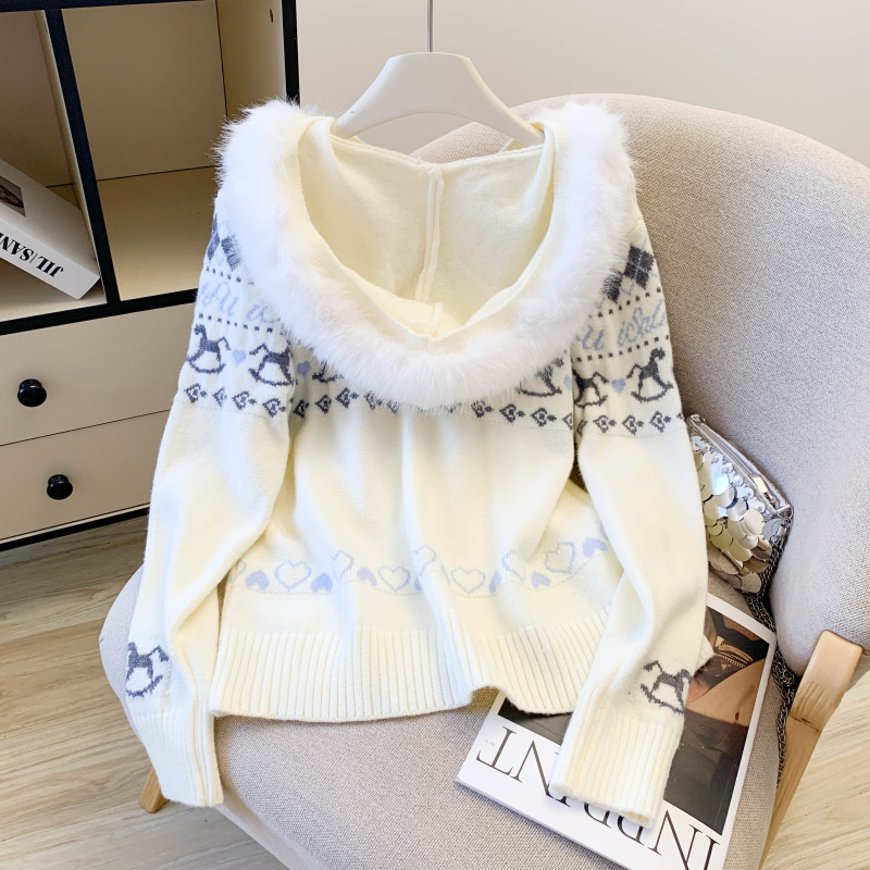 American style retro coat jacquard tops for women