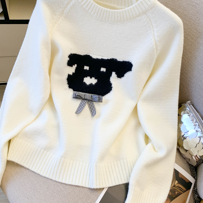 Autumn and winter puppy tops knitted sweater for women