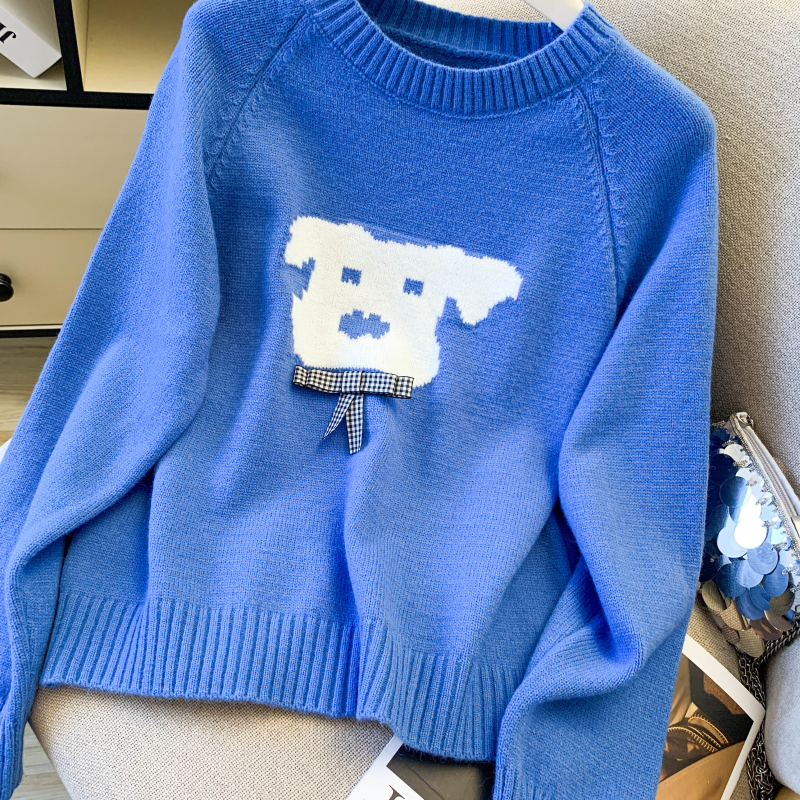 Autumn and winter puppy tops knitted sweater for women