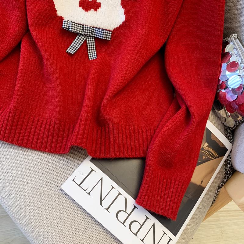 Autumn and winter puppy tops knitted sweater for women