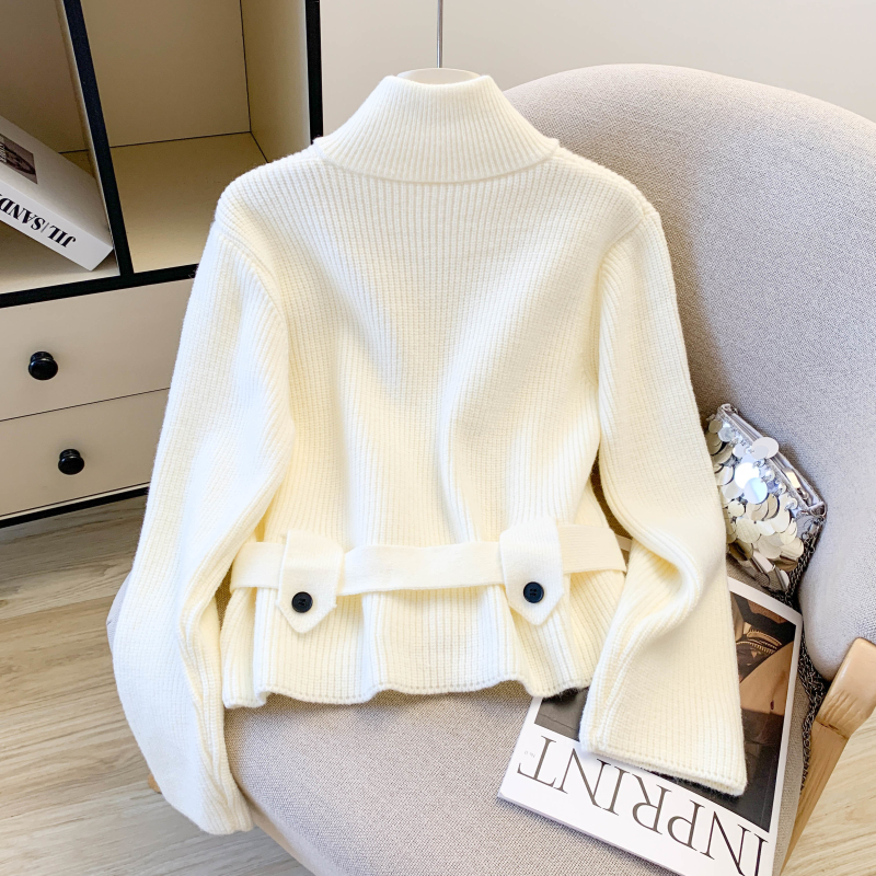 Cstand collar sweater temperament cardigan for women