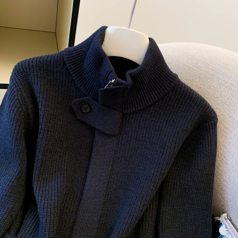 Cstand collar sweater temperament cardigan for women