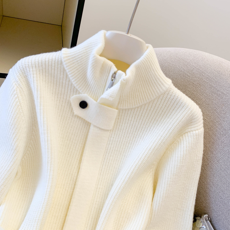 Cstand collar sweater temperament cardigan for women