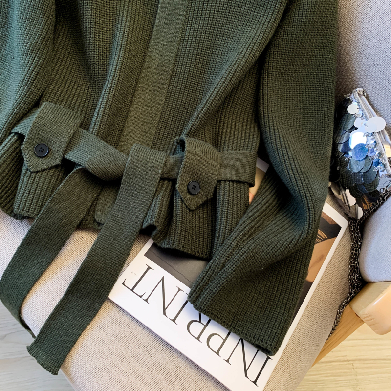 Cstand collar sweater temperament cardigan for women