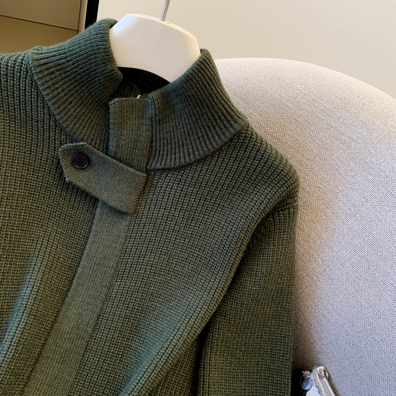 Cstand collar sweater temperament cardigan for women