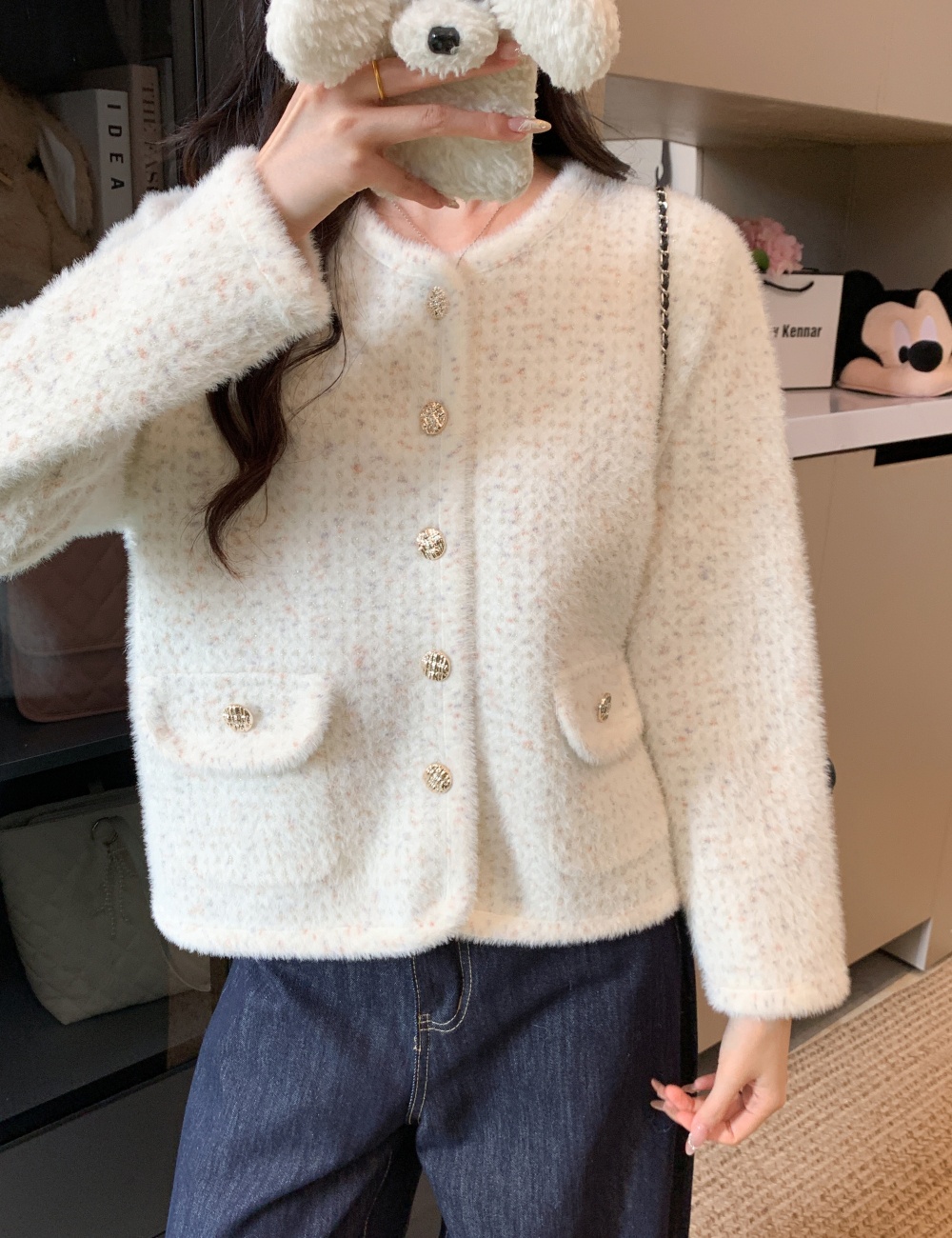 Chanelstyle coat tops for women