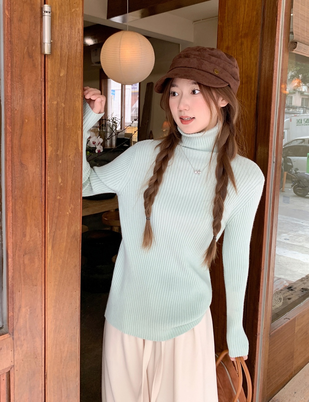 Autumn and winter sweater knitted bottoming shirt for women