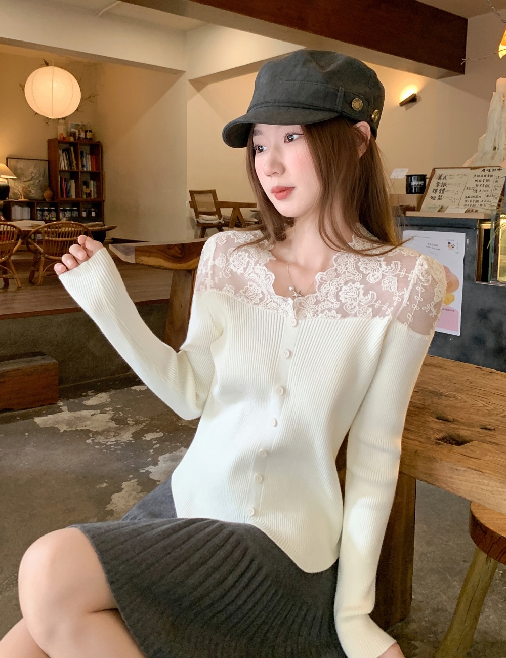 Autumn and winter tops France style bottoming shirt