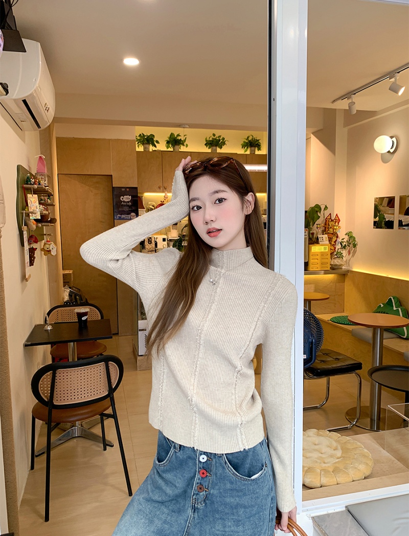 Inside the ride bottoming shirt burr sweater for women