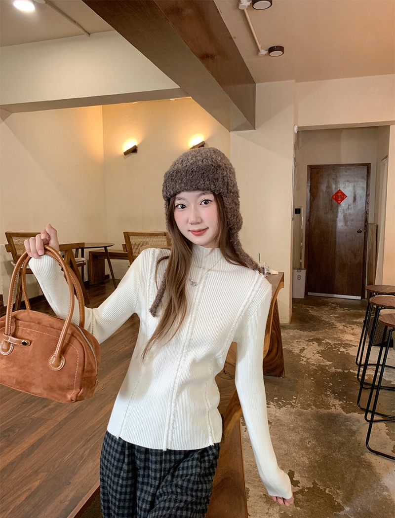 Inside the ride bottoming shirt burr sweater for women