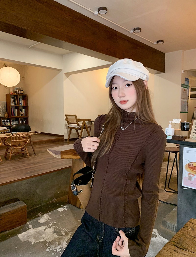 Inside the ride bottoming shirt burr sweater for women