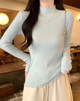 Slim inside the ride tops niche wood ear sweater for women