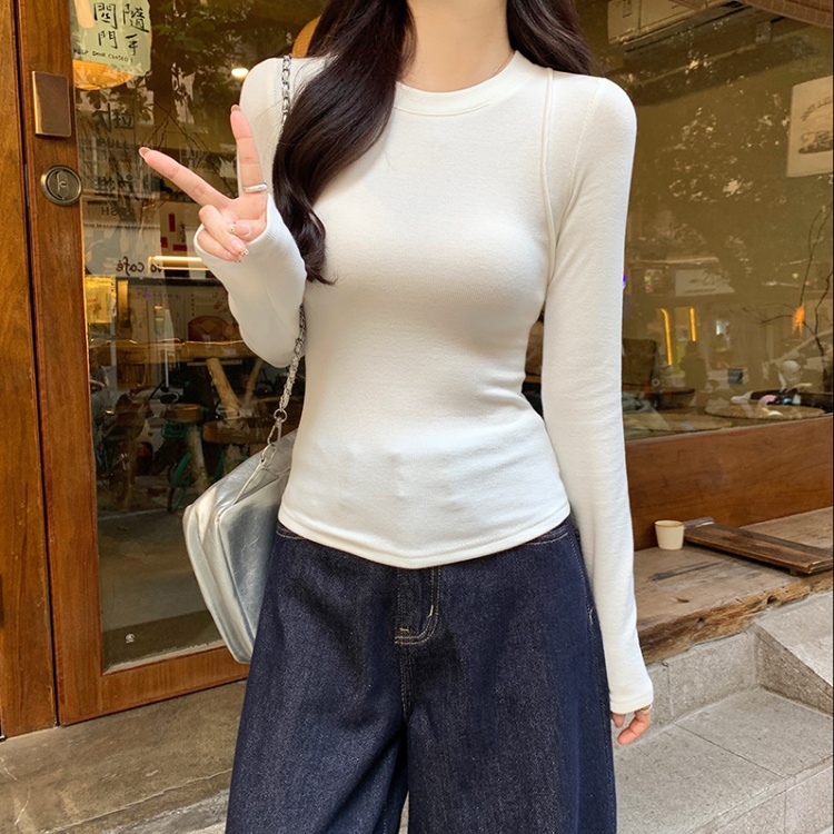 Winter bottoming T-shirt sueding tops for women